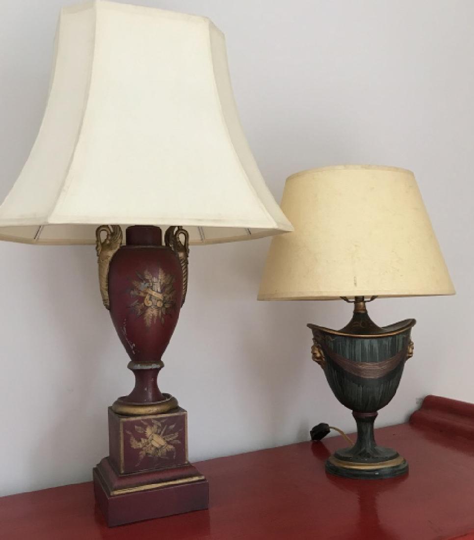 Two Hand Painted Urn Form Table Lamps (1 of 2)
