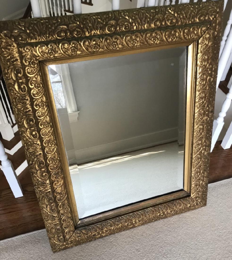 Antique 19th C Victorian Faux Bois Wall Mirror (1 of 3)