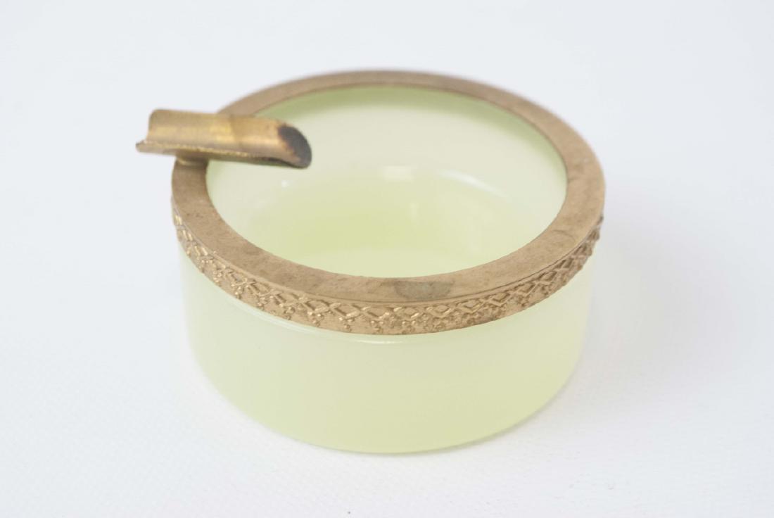 Antique French Green Opaline Glass Ash Tray (1 of 4)