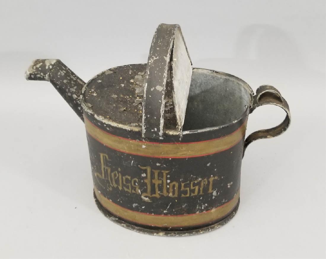 Antique German Hand Painted Tin Watering Can (1 of 9)