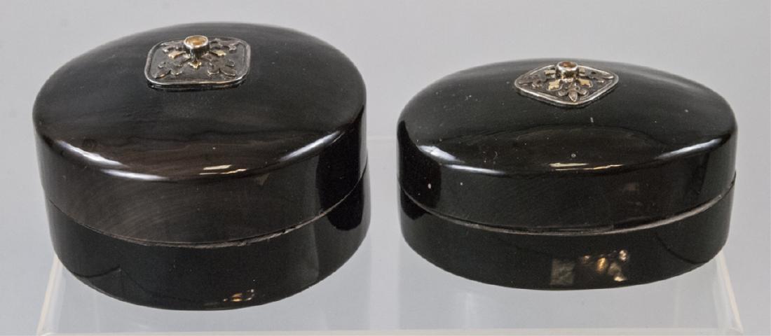 Pair Faux Tortoise Jewelry /Decorative Table Boxes (1 of 6)