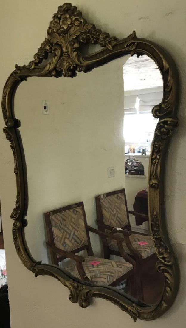 Gold Tone French Rococo Style Ornate Wall Mirror (1 of 3)