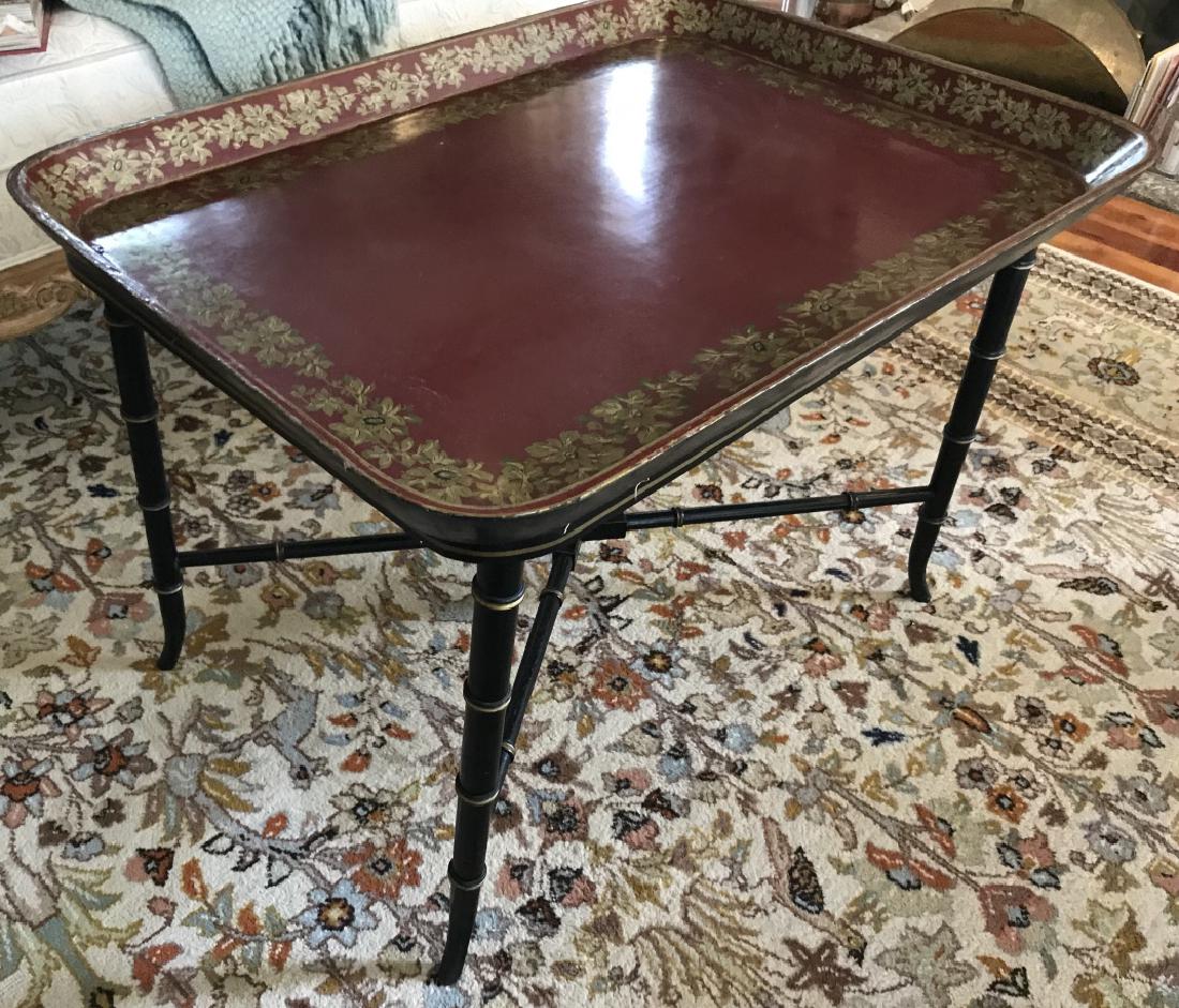 English Style Faux Bamboo Tray Top Coffee Table (1 of 3)