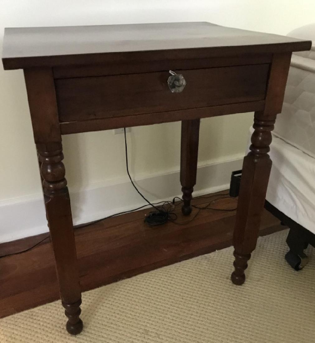 Antique American Empire End Table w Glass Knobs (1 of 4)