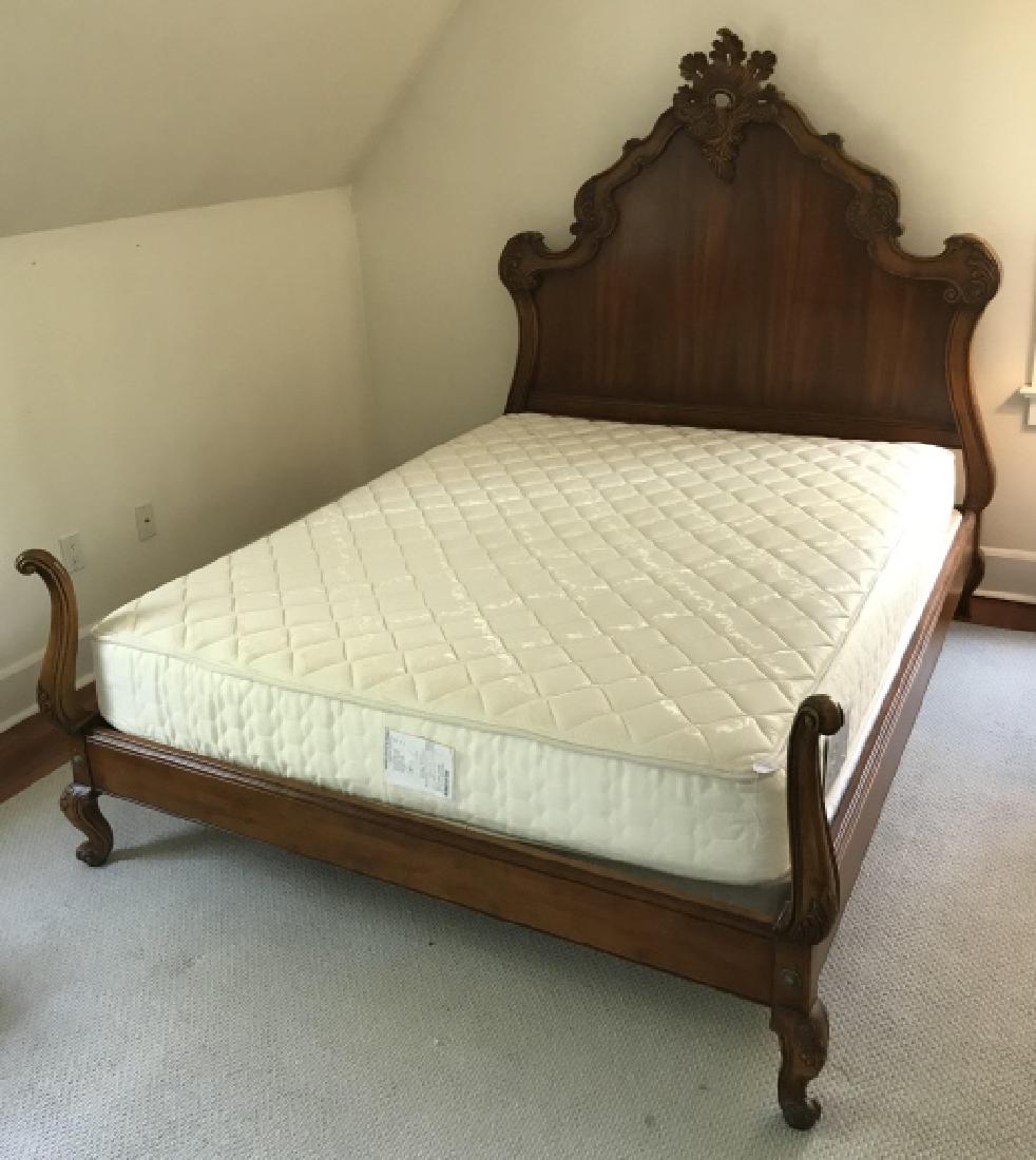 French Rococo Style Carved Framed Queen Size Bed (1 of 3)