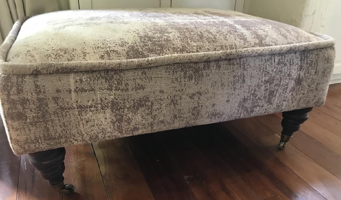 Custom Upholstered La Grange Ottoman w Bun Feet (1 of 3)