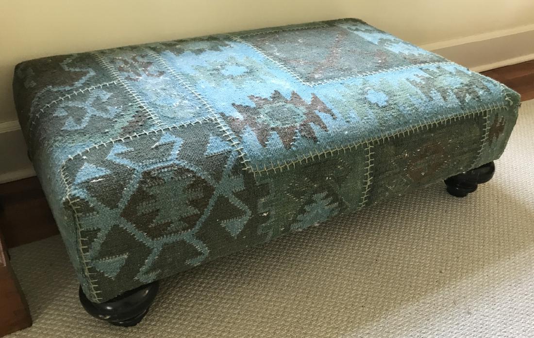 Custom Upholstered La Grange Ottoman w Bun Feet (1 of 3)