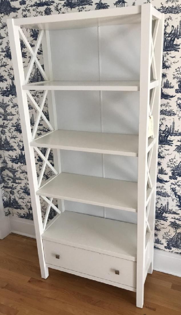 Contemporary Modern White Bookcase Etagere (1 of 3)