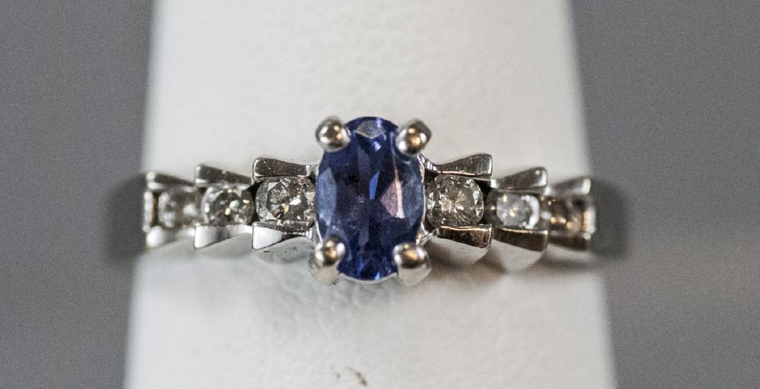 14kt White Gold Diamond & Tanzanite Ring (1 of 5)