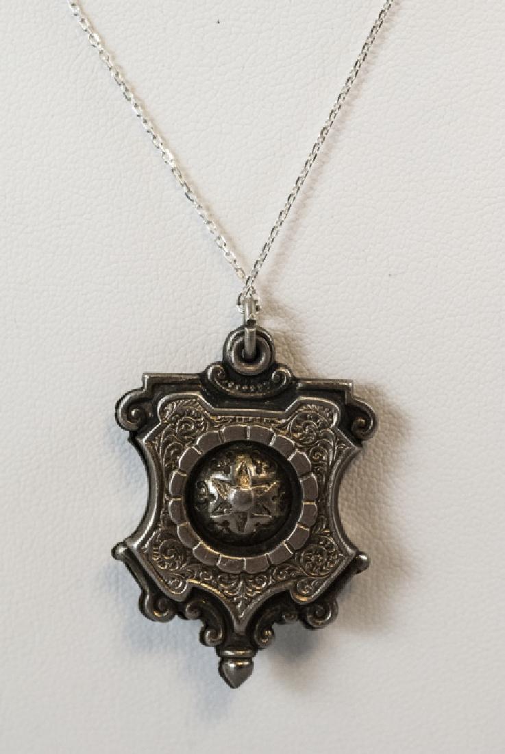 Sterling Silver Chain w Victorian Necklace Pendant (1 of 3)
