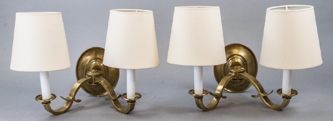 Pair Channing Double Sconces in Antiqued Brass (1 of 5)
