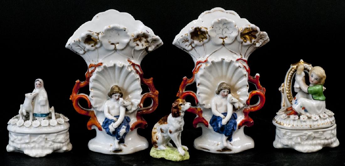 Antique Paris Porcelain Vase, Figurines, Boxes (1 of 7)