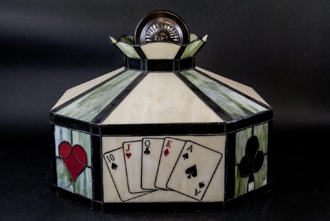 Vintage Stained Glass Poker Card Motif Chandelier (1 of 7)