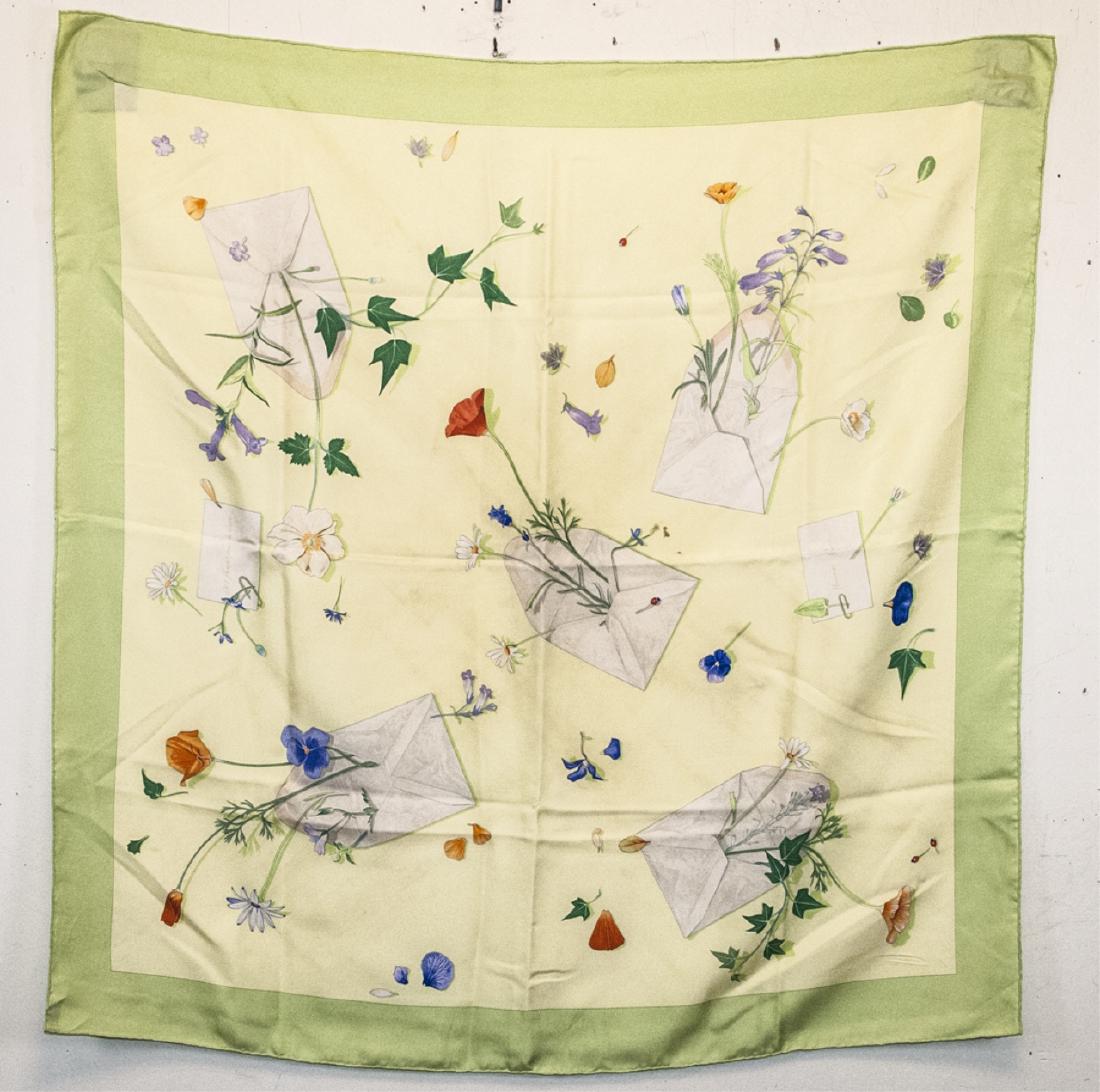 Hermes Envelopes and Flowers Silk Scarf (1 of 7)