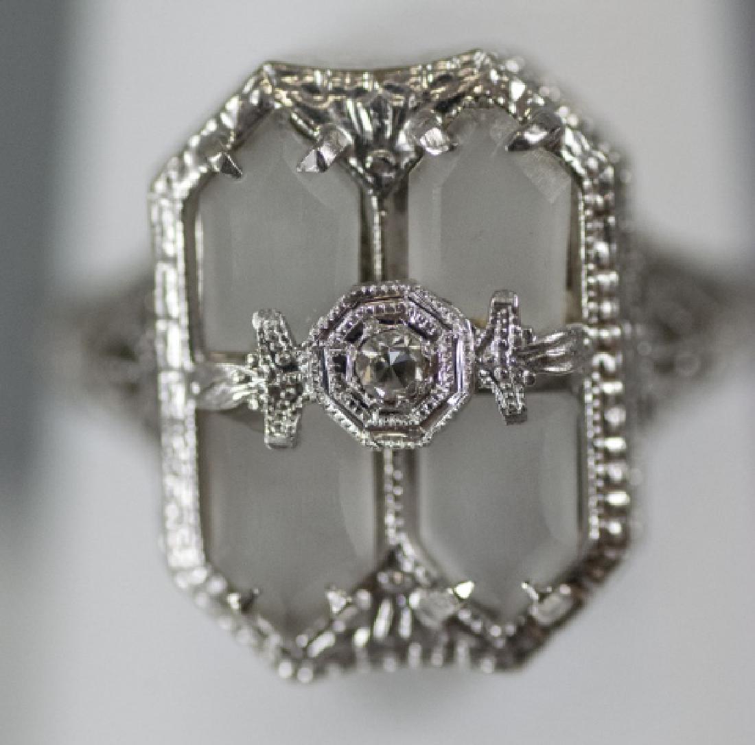 Estate Art Deco 14kt White Gold & Diamond Ring (1 of 7)