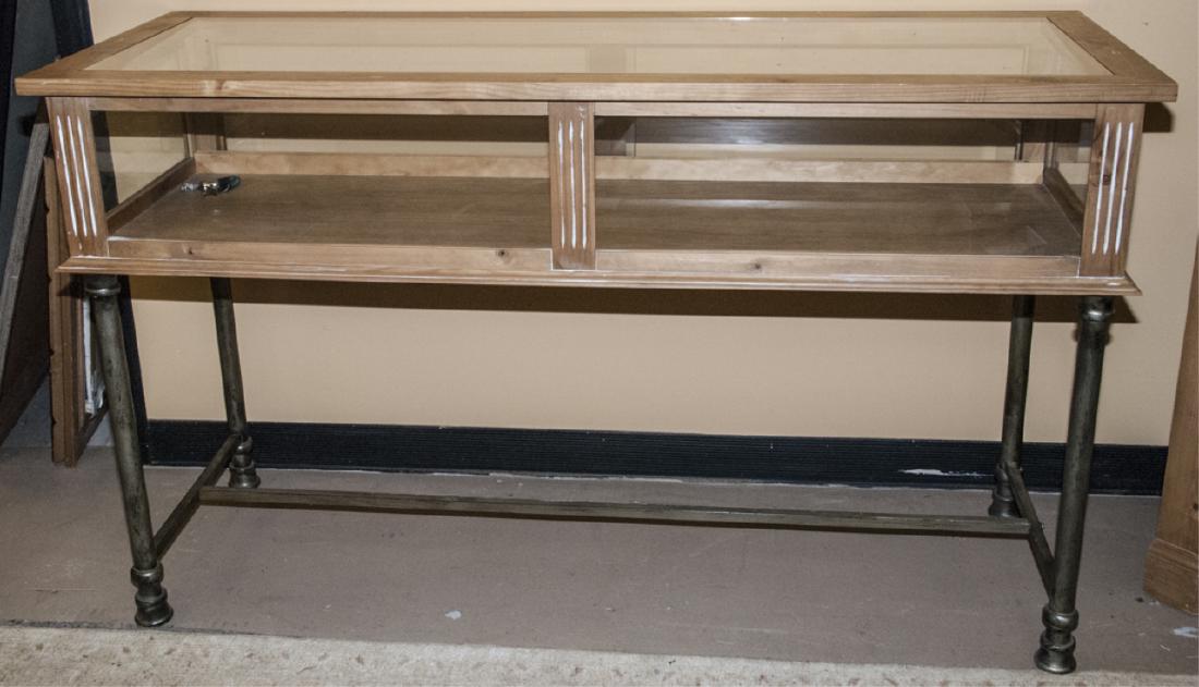 Hand Crafted Glass, Wood, Bronze Display Case (1 of 4)