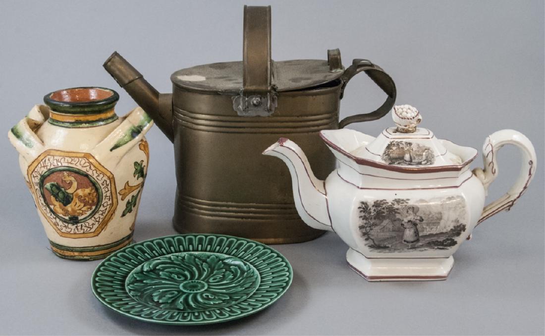 Group Vintage Pieces, Copper, Majolica, Lusterware (1 of 5)