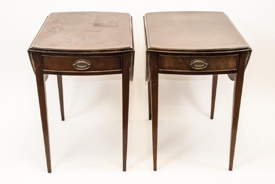 Pair Henredon Heritage Sheraton Drop Leaf Tables