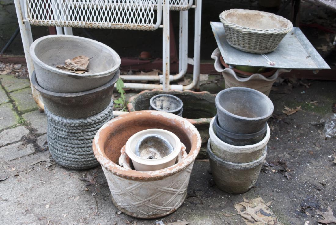 Lot of Painted White / Grey Terra Cotta Pots (1 of 6)