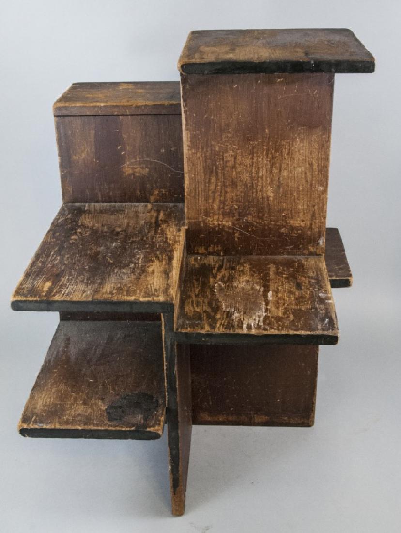 Bauhaus Style Antique Wood Book Shelf / Side Table (1 of 6)