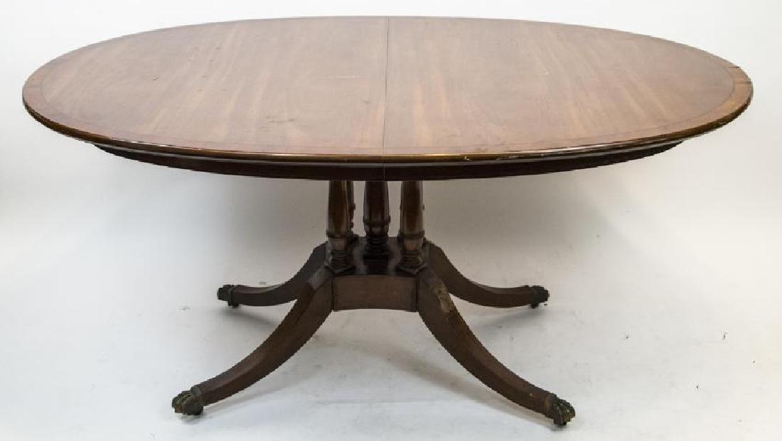 English Sheraton Style Pedestal Dining Room Table (1 of 5)