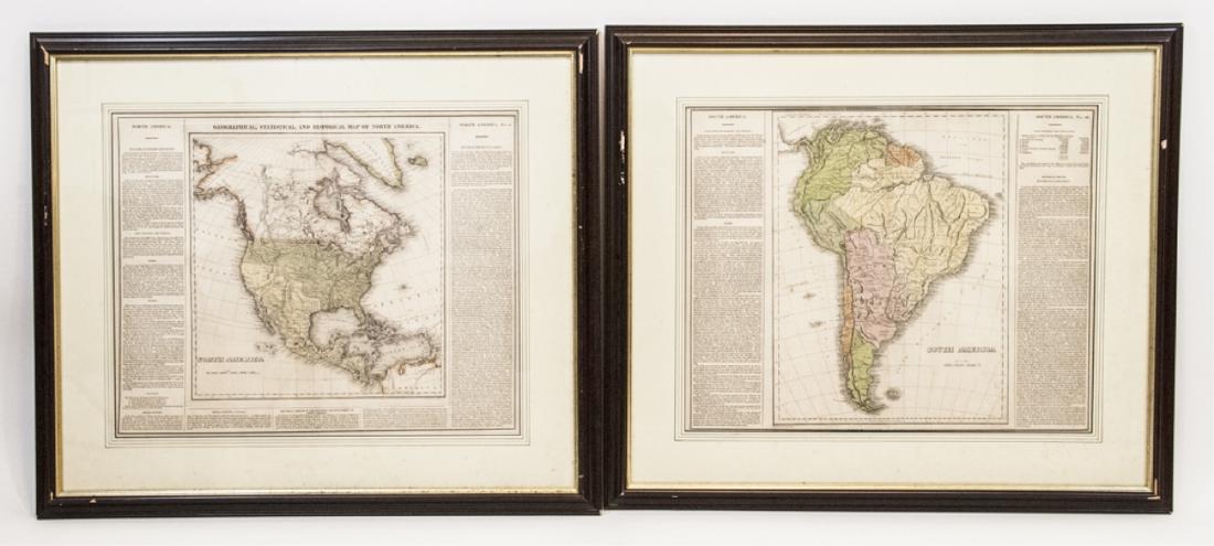 Antique Hand Colored Maps of The Americas (1 of 3)
