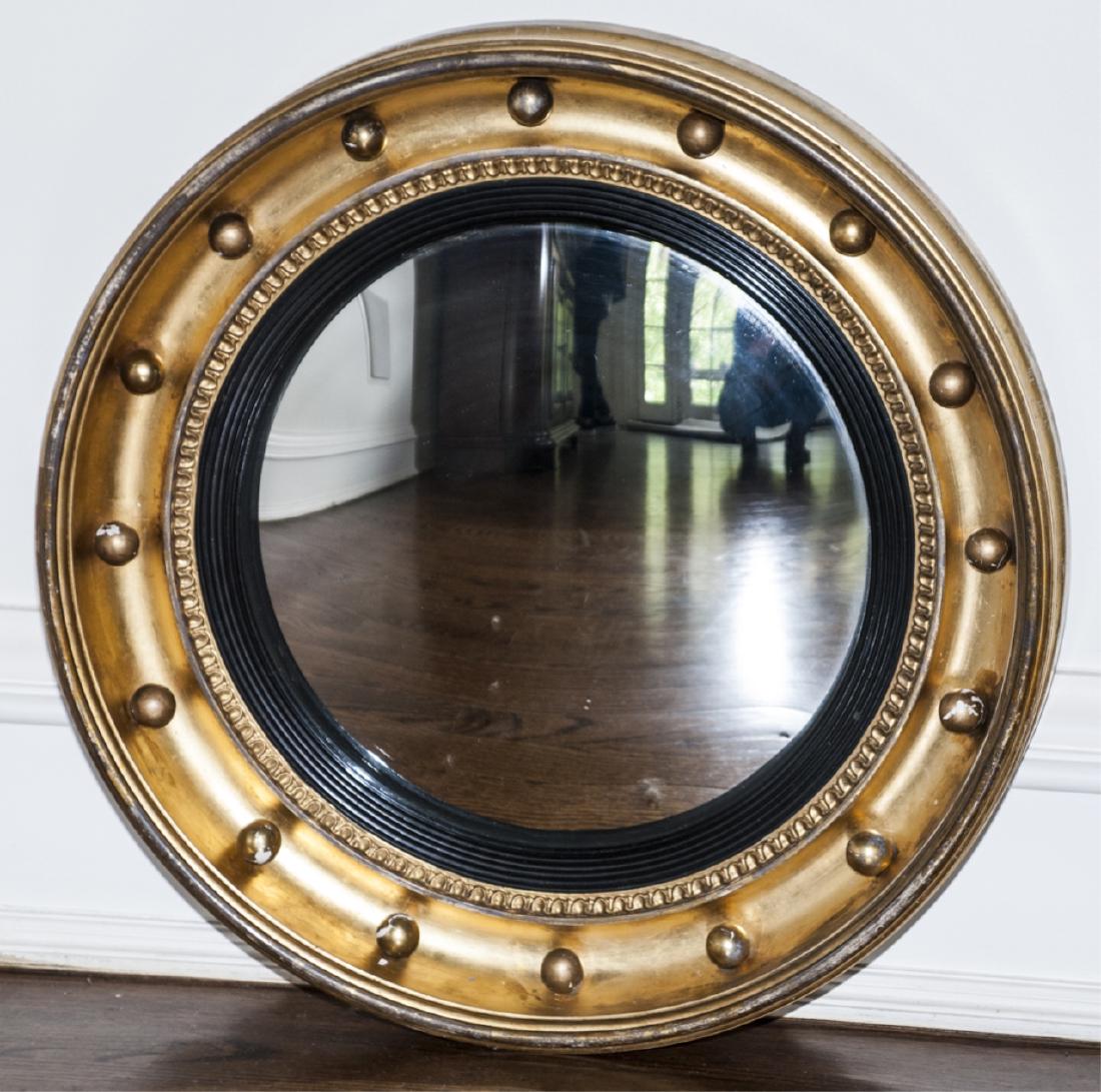 Regency Style Bulls Eye Convex Gilt Mirror (1 of 5)