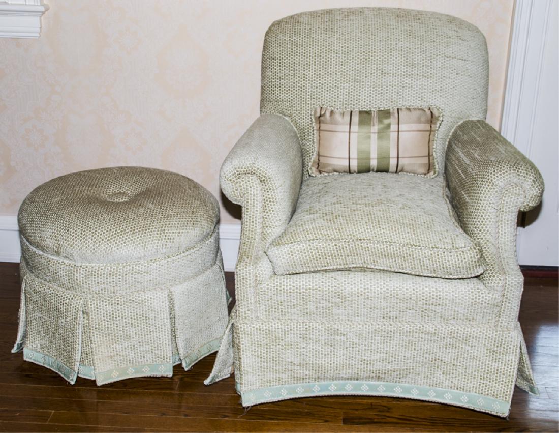 George Smith Arm Chair and Ottoman (1 of 6)