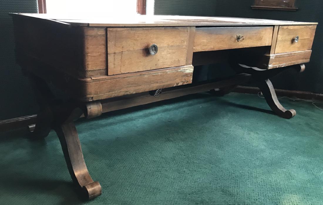 Antique English 19th C Regency Style Office Desk (1 of 6)