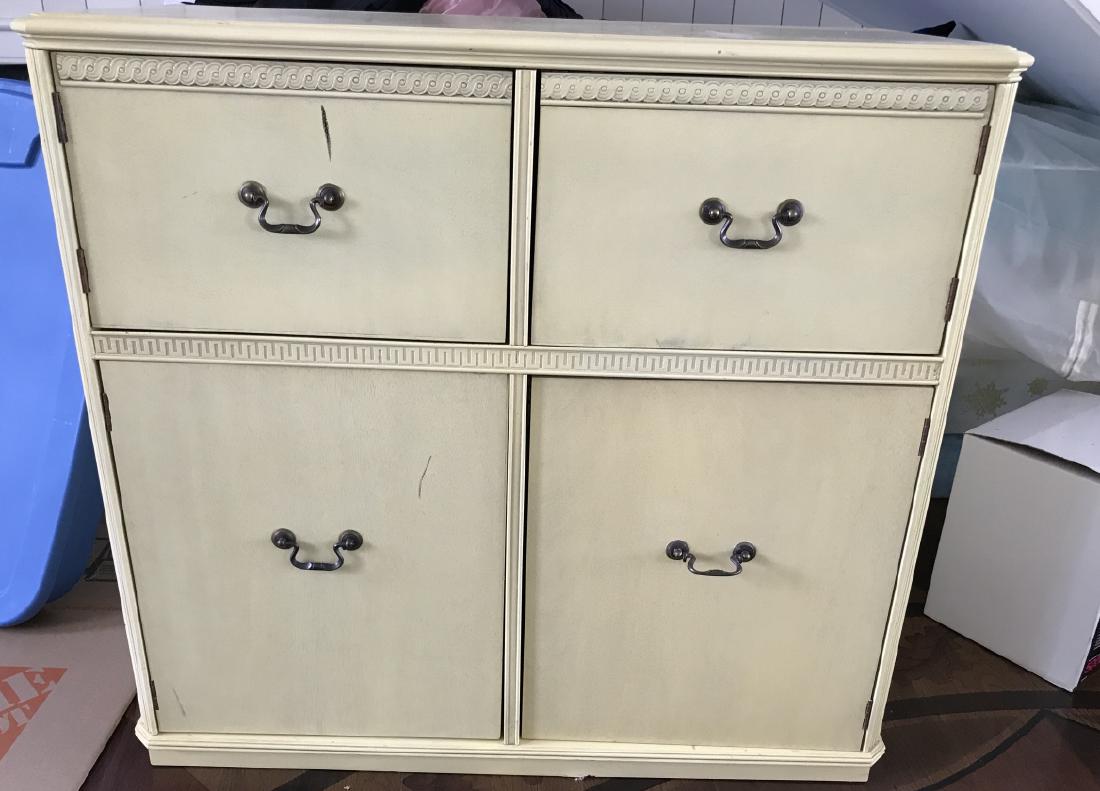 Custom Painted Console Cabinet w Greek Key Design (1 of 3)