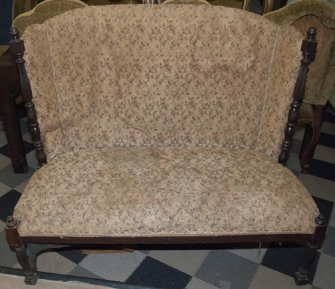 Antique High Back Parlor Settee / Hall Bench (1 of 7)