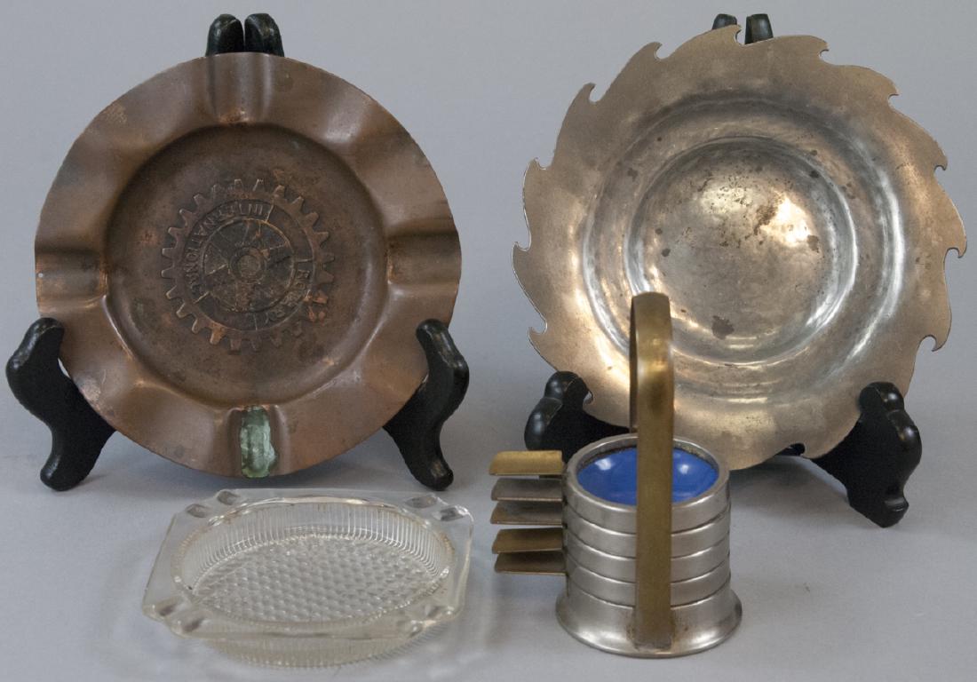Lot Of Assorted Metal, Enamel, & Glass Ashtrays (1 of 8)