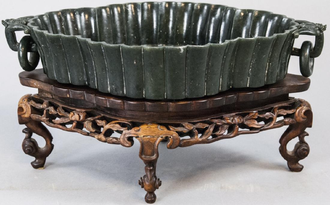 Antique Quality Jade Chinese Wedding Bowl on Stand (1 of 11)