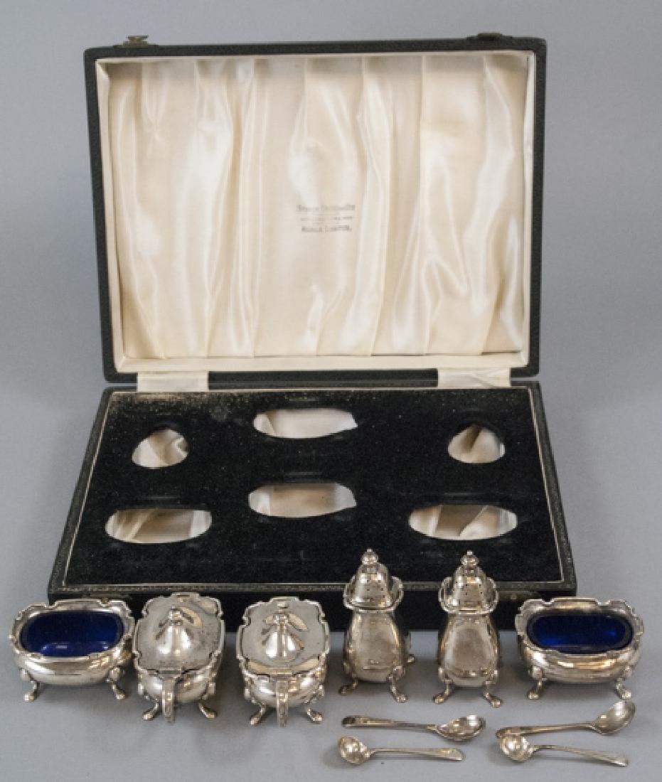 English Birmingham Sterling Silver Cruet Set (1 of 6)