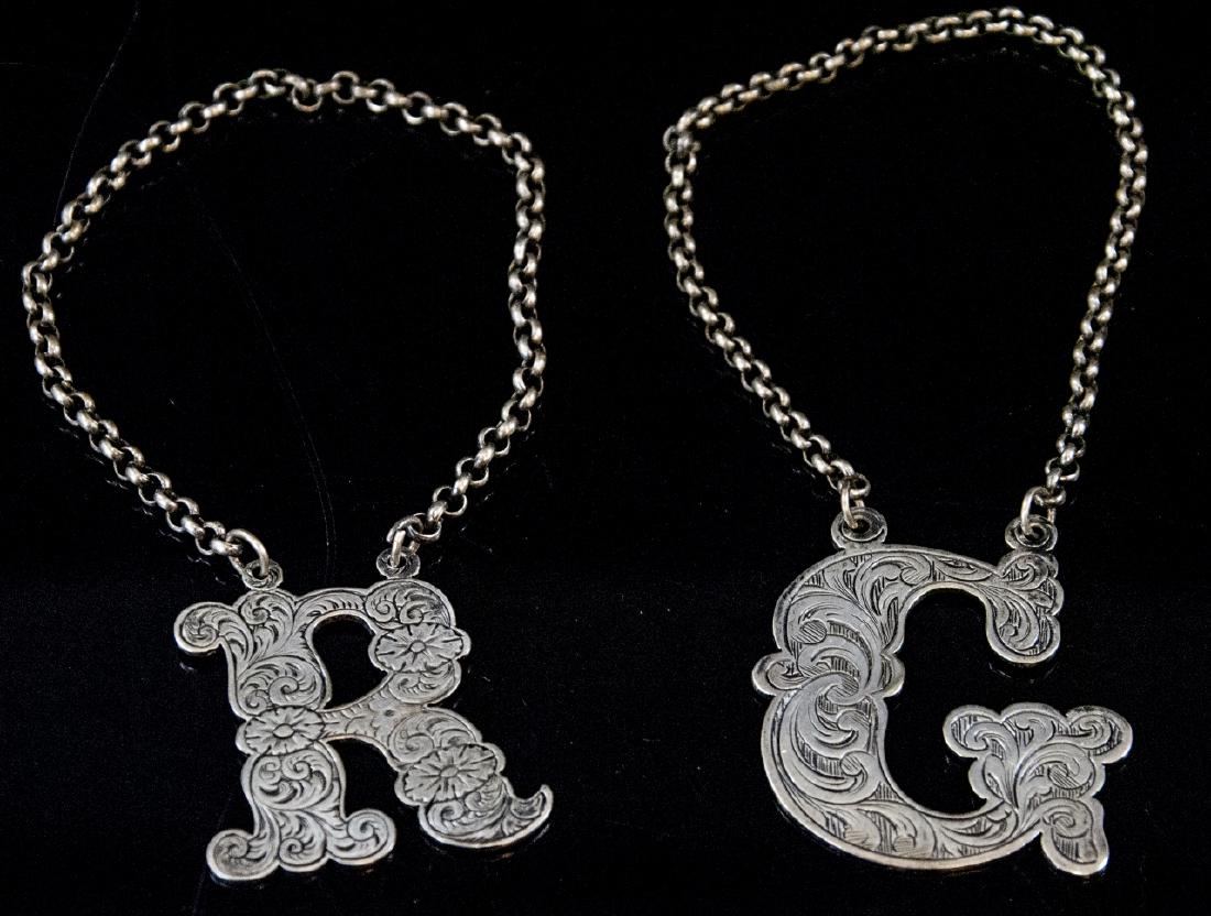 Two Antique Chased Work Decanter Bottle Labels (1 of 5)