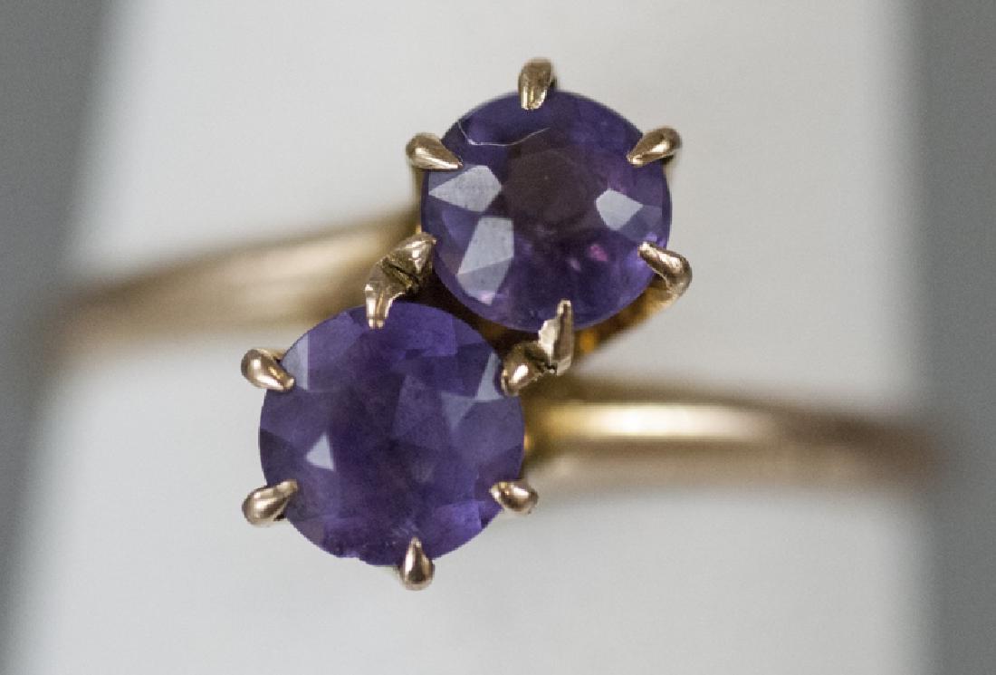 Estate Yellow Gold Old European Cut Amethyst Ring (1 of 4)