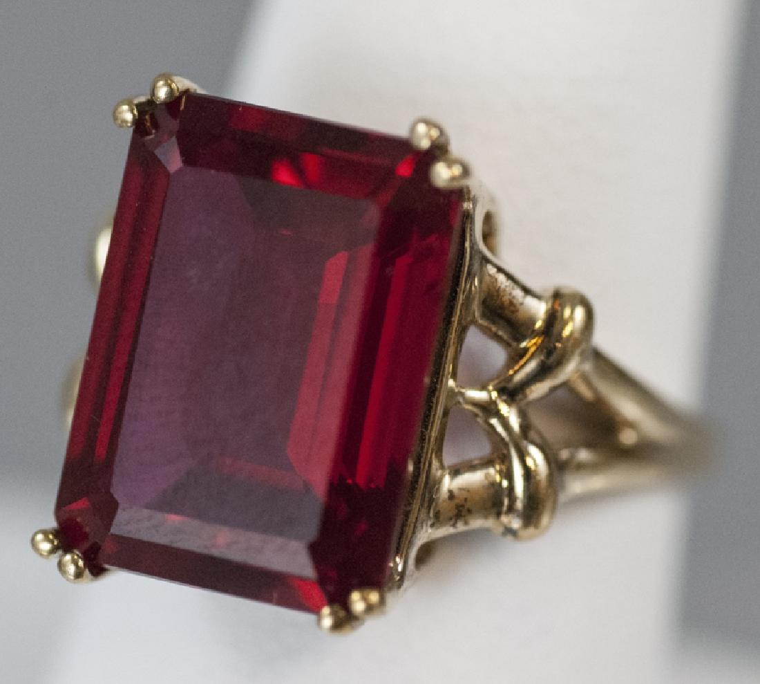 Estate Yellow Gold & Ruby Crystal Cocktail Ring (1 of 7)