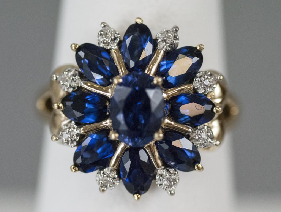 Estate Floral Design Yellow Gold Ring w Diamonds (1 of 5)