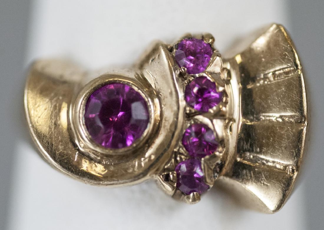 Estate Mid Century Retro Design Yellow Gold Ring (1 of 4)