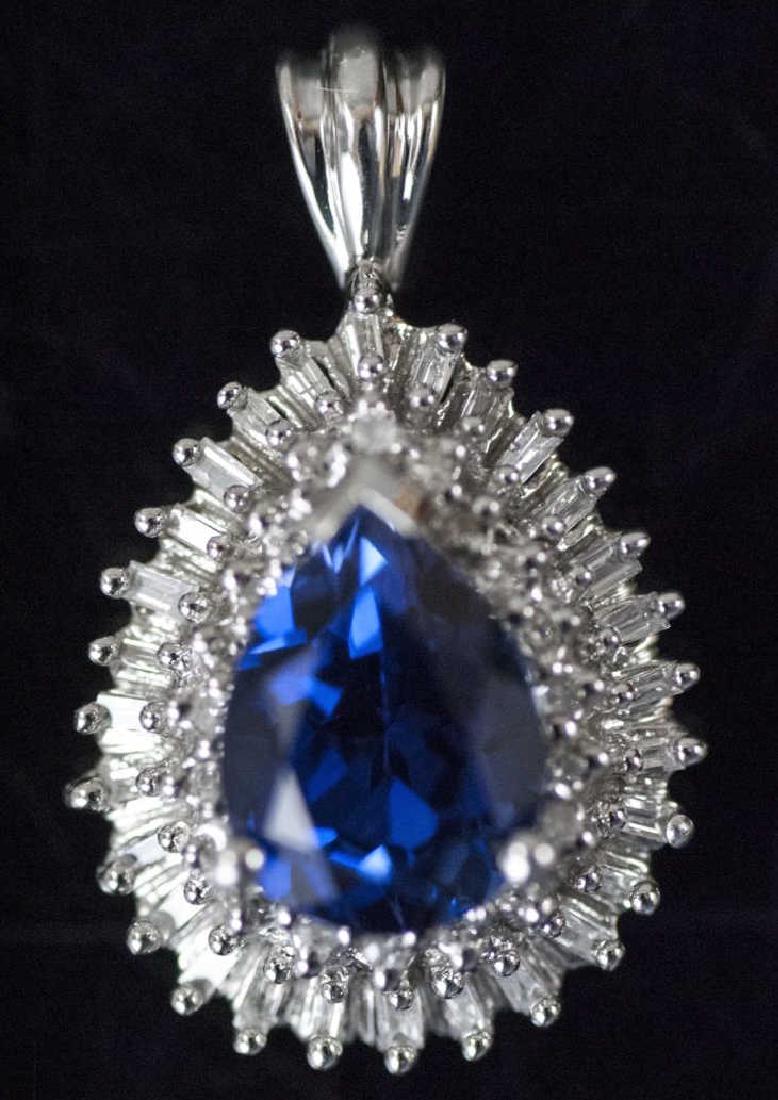 Vintage White Gold & Diamond Pear Shape Pendant (1 of 5)