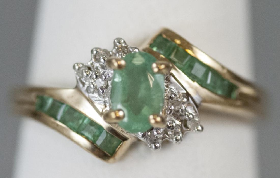 Vintage Yellow Gold Diamond & Emerald Ring (1 of 6)