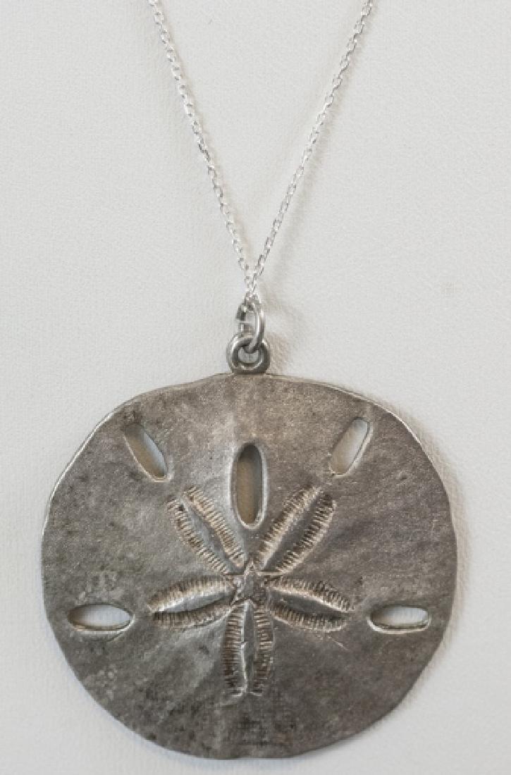 Sterling Silver Sand Dollar Necklace Pendant (1 of 5)