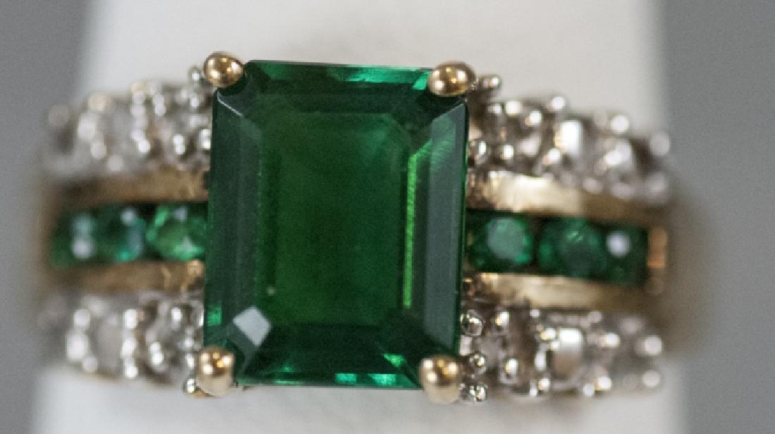 Vintage Yellow Gold Diamond & Emerald Ring (1 of 6)