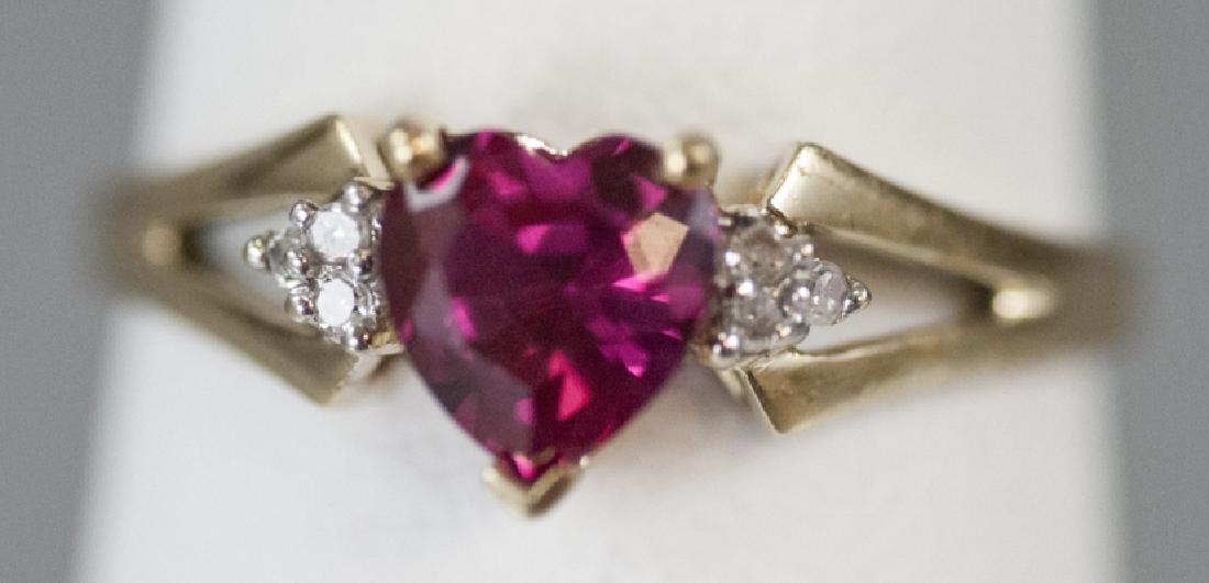 Vintage 10kt Yellow Gold Diamond & Heart Ring (1 of 6)