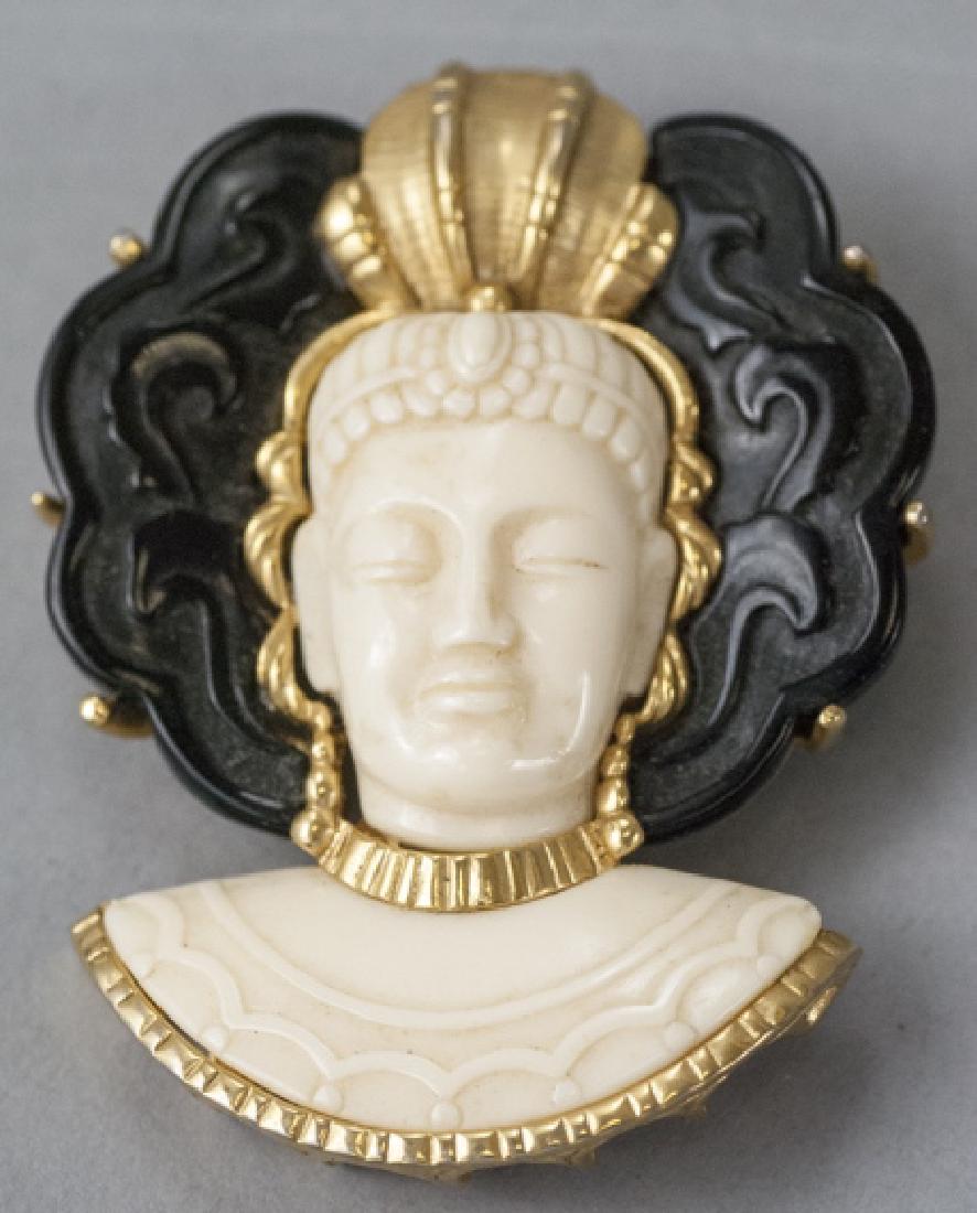 Vintage Costume Jewelry - Asian Buddha Brooch (1 of 4)