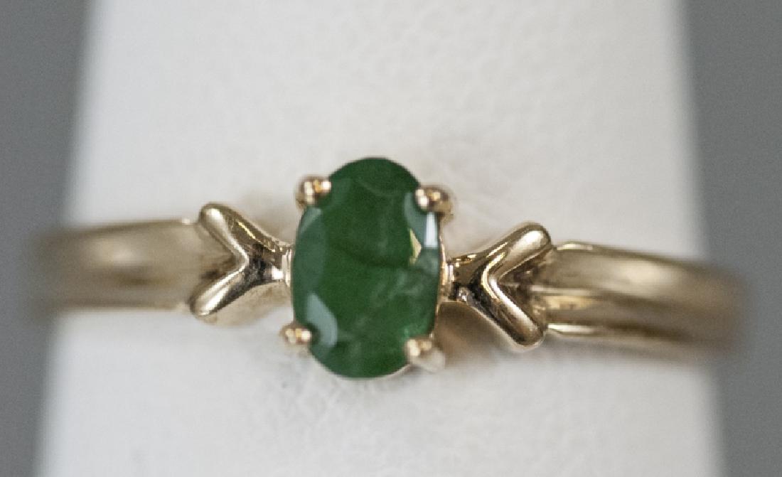 Vintage 10kt Yellow Gold Diamond & Emerald Ring (1 of 5)