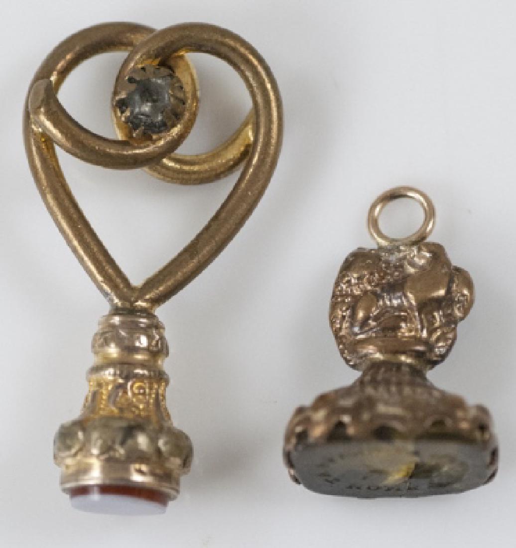 Two Antique 19th C Victorian Watch Fob Pendants (1 of 4)