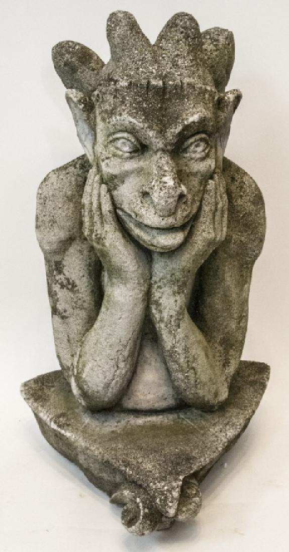 Antique Cast Stone Gargoyle Garden Statue (1 of 5)