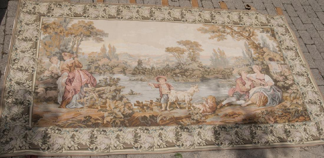Large French Belgian Pastoral Courtship Tapestry (1 of 7)
