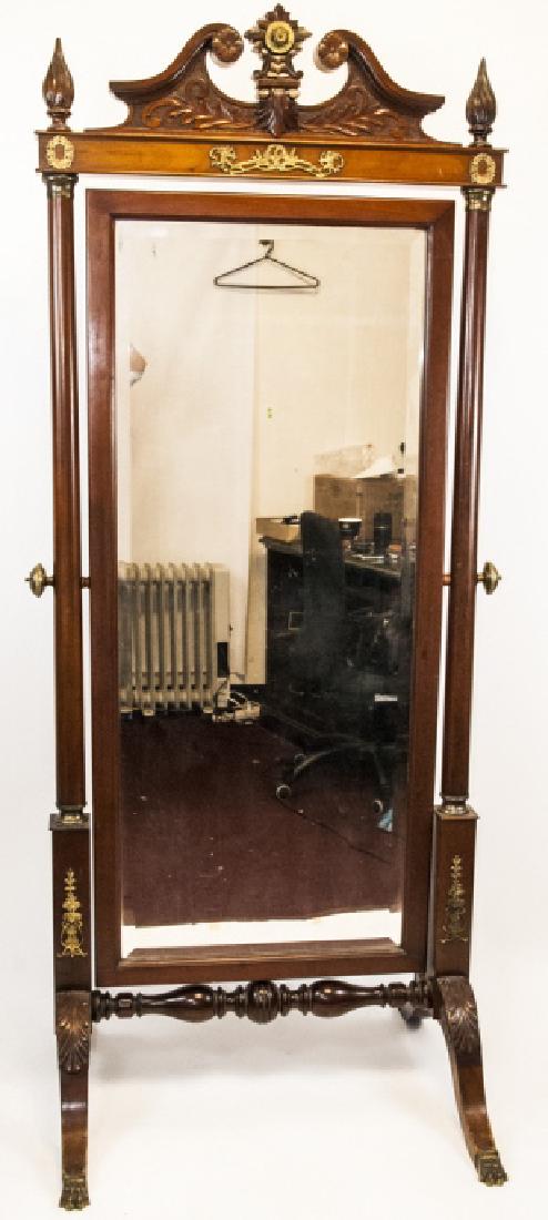 Antique Empire Style Full Length Cheval Mirror (1 of 7)